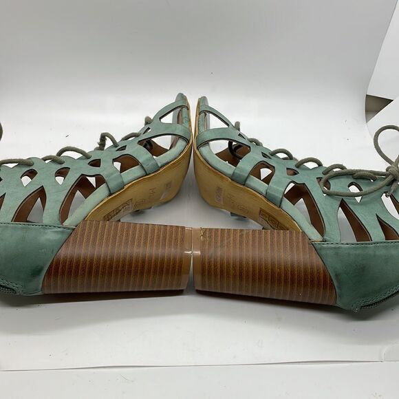 Trendy Mi.im Prague Teal Gladiator Style Sandals Size 7.5 Block Heel - Picture 6 of 13